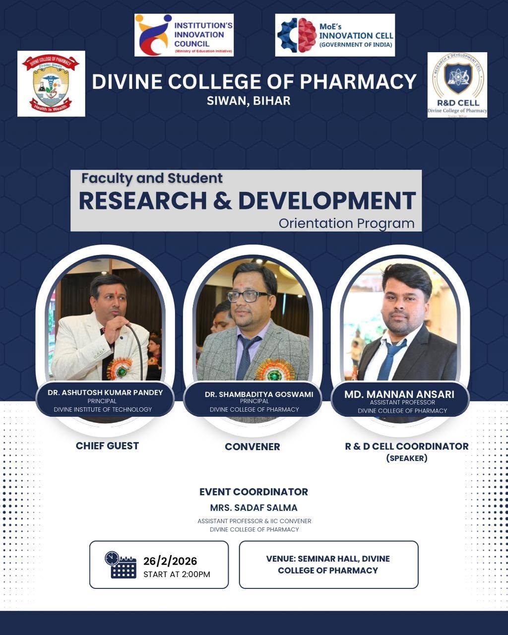 FACULTY AND STUDENT RESERCH & DEVELOPMENT OREINTATION PROGRAM 2026