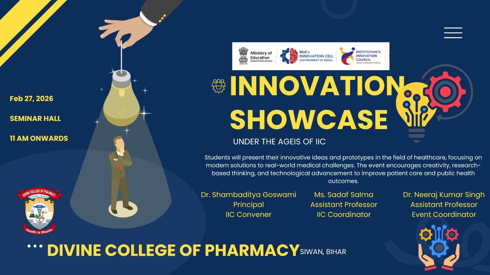 INNOVATION SHOWCASE UNDER THE AGIES OF IIC 2026