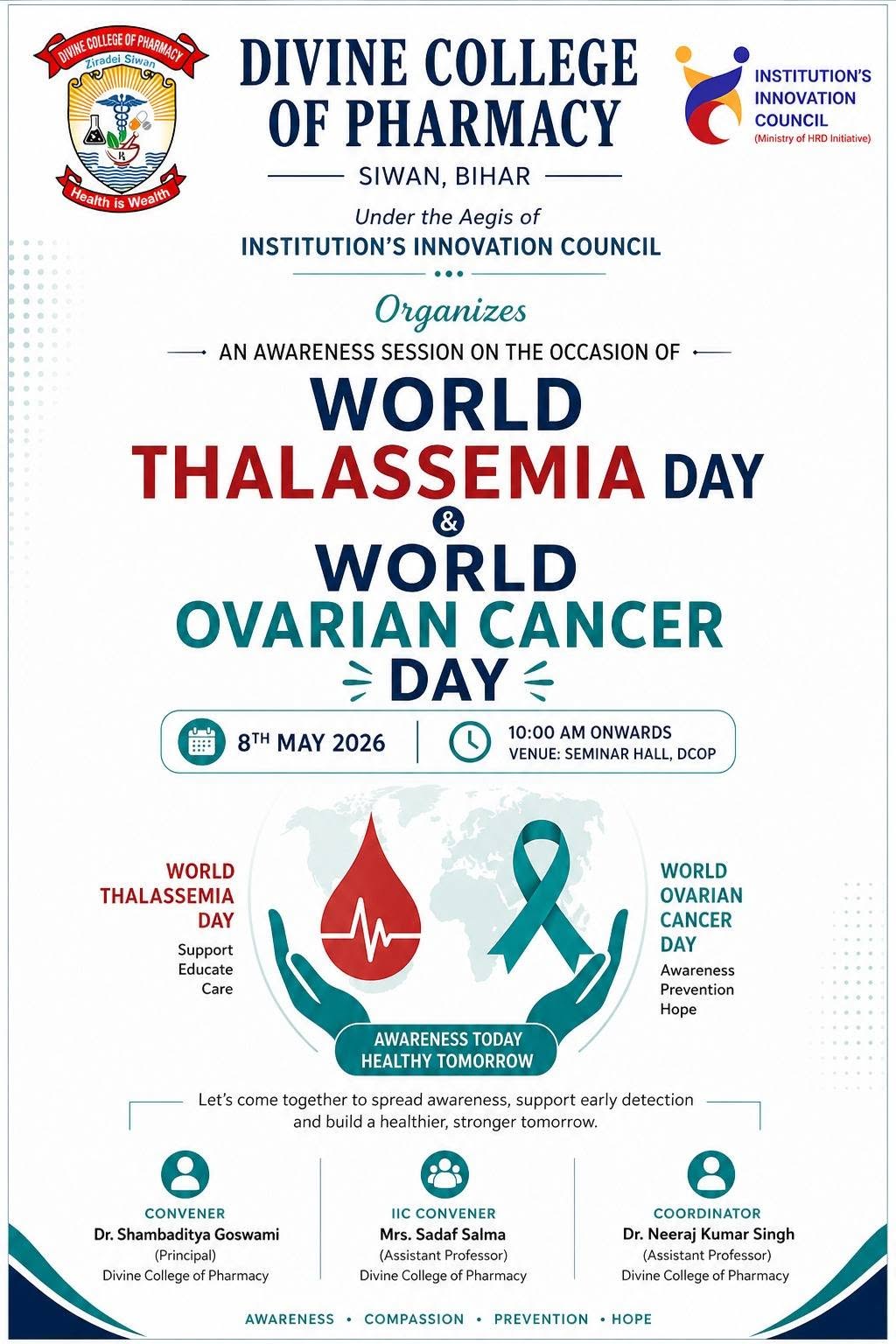 AWARNESS SESSION ON THE OCCASION OF WORLD THALASSEMIA DAY & WORLD OVARIAN CANCER DAY 2026